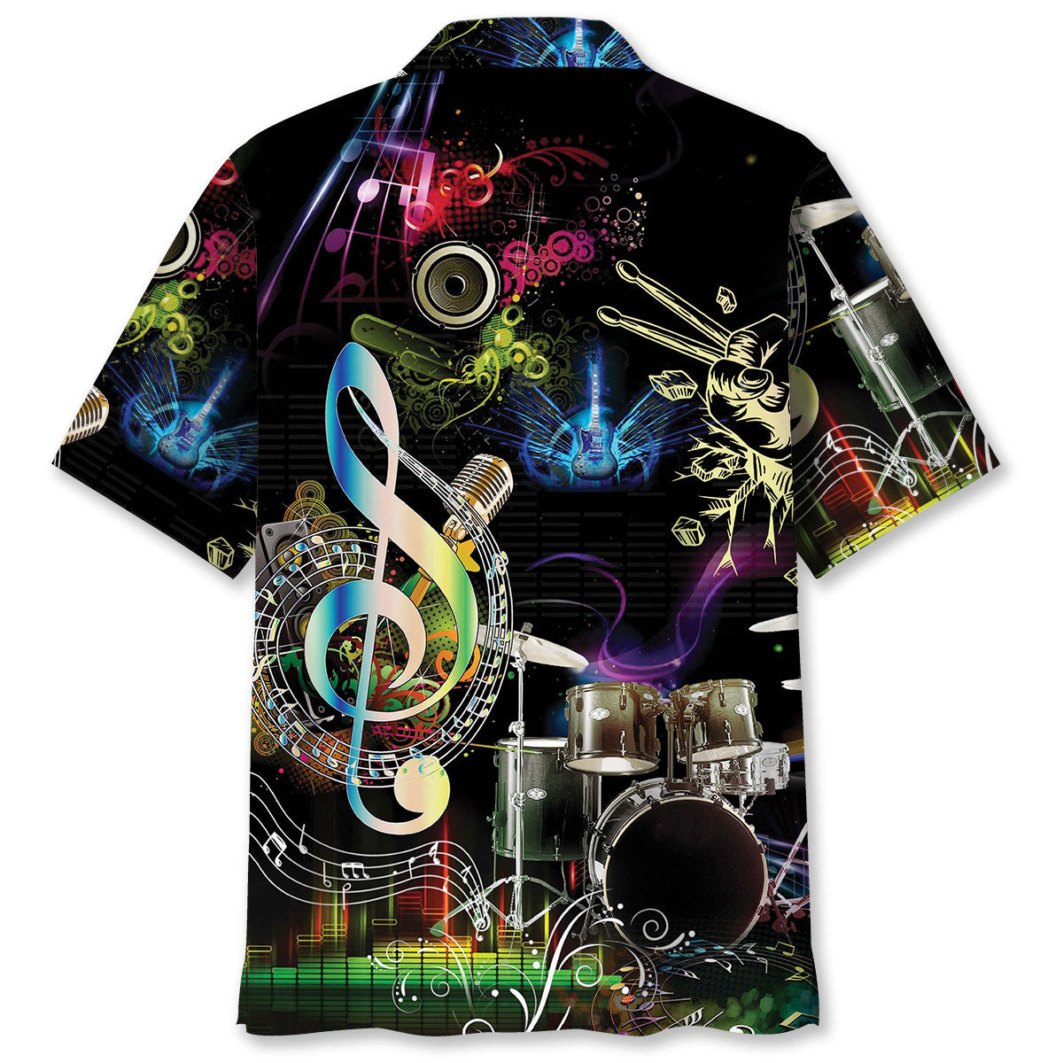 Neon Drum Light Hawaiian Shirt For Poolside Relaxation And Sunny Getaways