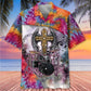 Bohemian Drummer Psychedelic Hawaiian Shirt Artwork Detail For Tropical Trips And Casual Outings