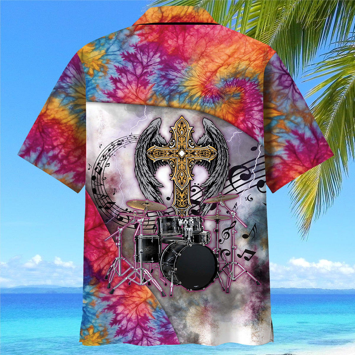 Bohemian Drummer Psychedelic Hawaiian Shirt Design View For Resort Travel And Thoughtful Gifting