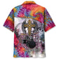 Bohemian Drummer Psychedelic Hawaiian Shirt Pattern Detail For Summer Holidays And Outdoor Fun