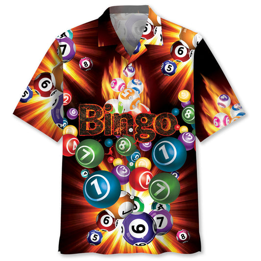 Fire Bingo Flame Hawaiian Shirt Design View For Casual Summer Styling