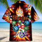Fire Bingo Flame Hawaiian Shirt Pattern Detail For Vacation Travel And Daily Wear