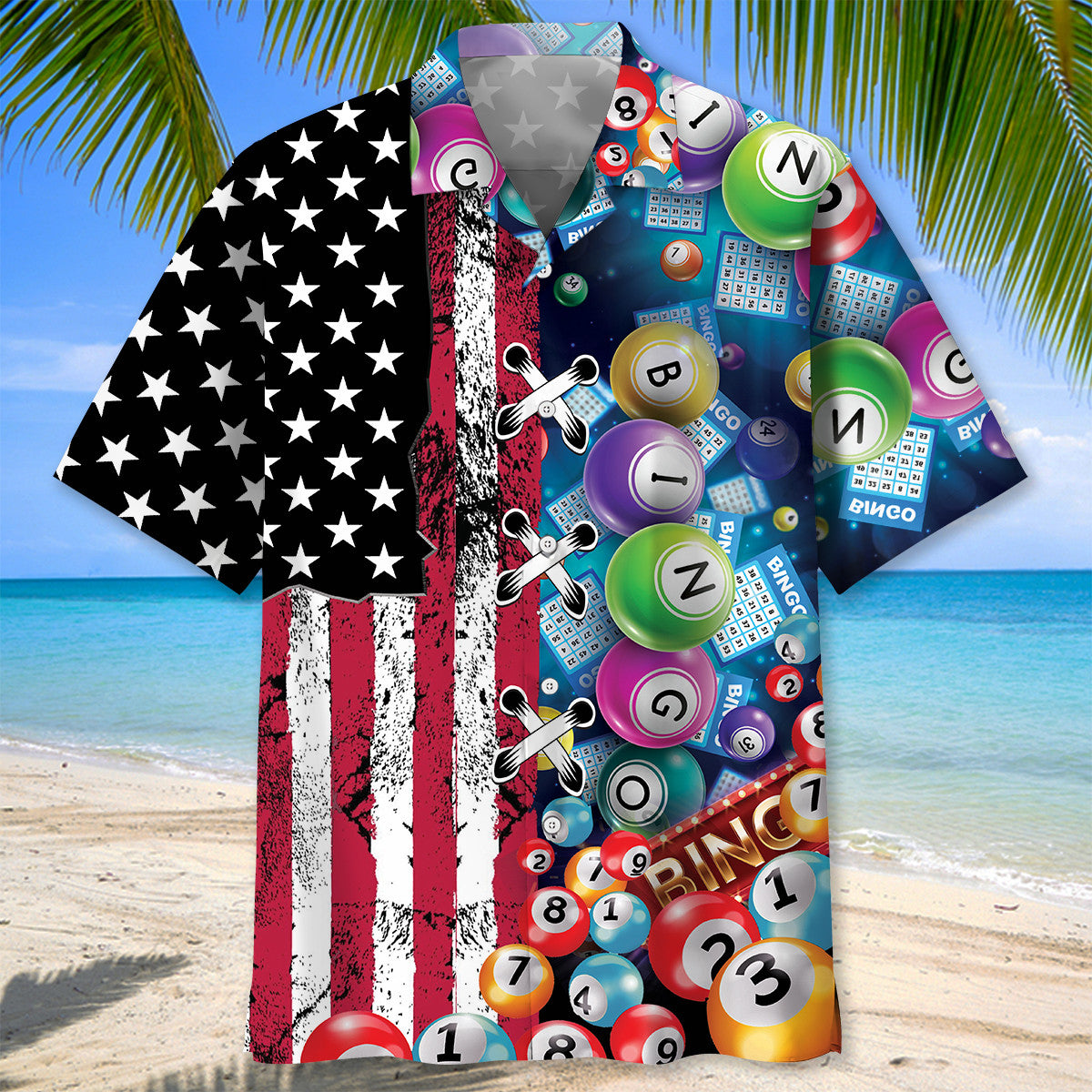 Classic American Bingo Hawaiian Shirt For Vacation Days And Relaxed Coastal Outings