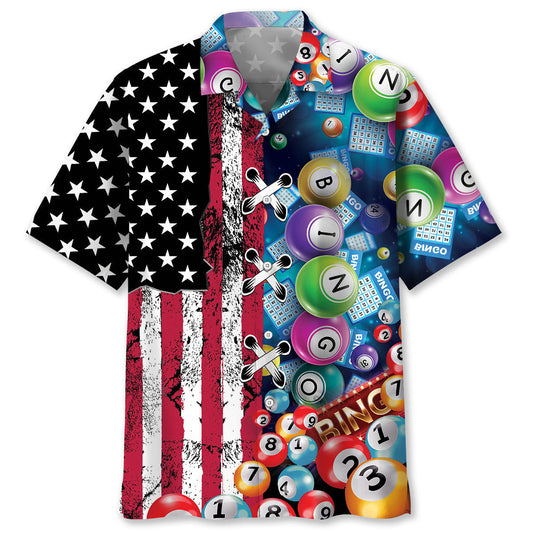 Classic American Bingo Hawaiian Shirt For Coastal Adventures And Warm Weather Wear