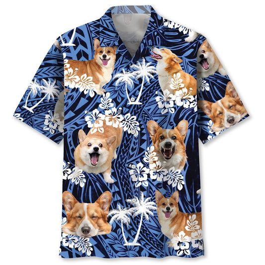 Funny Corgi Dog Face Hawaiian Shirt Artwork View For Coastal Escapes And Resort Style