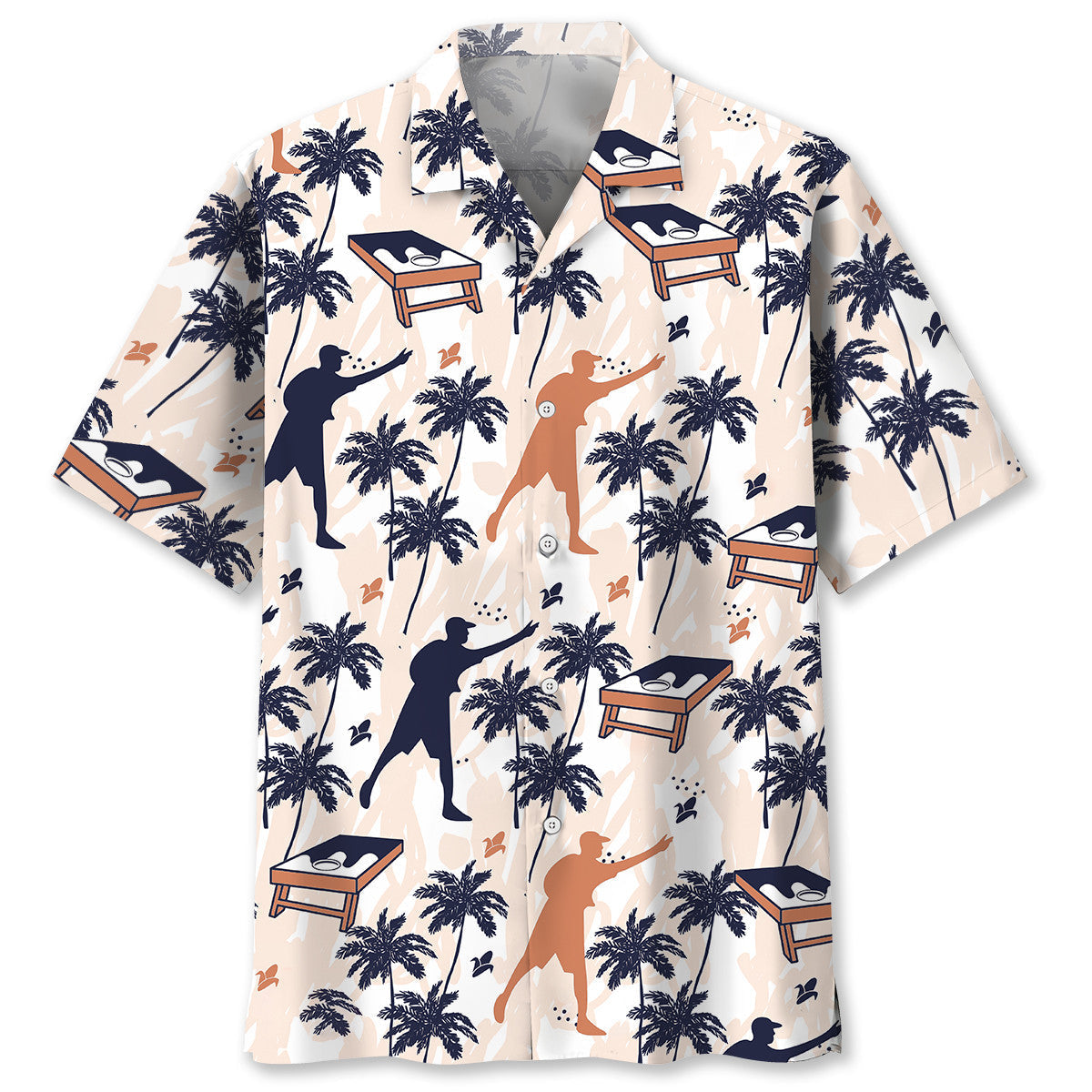 Funny Tropical Cornhole Corn Hawaiian Shirt Artwork Detail For Resort Trips And Outdoor Activities