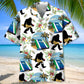Funny Tropical Cornhole Forest Creature Hawaiian Shirt Artwork Detail For Resort Trips And Outdoor Activities