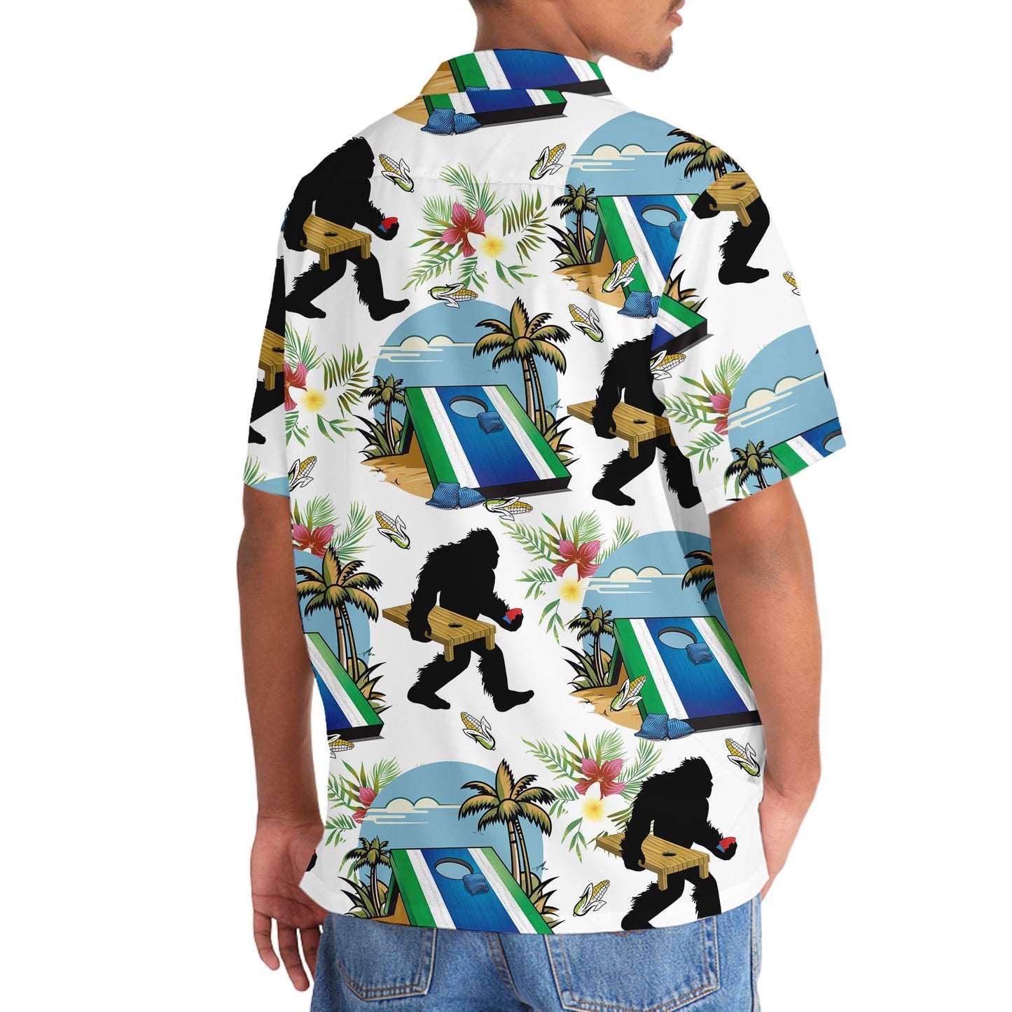 Funny Tropical Cornhole Forest Creature Hawaiian Shirt For Warm Weather Adventures And Everyday Comfort