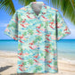 Retro Tropical Flamingo Beach Hawaiian Shirt For Resort Getaways And Comfortable Summer Activities