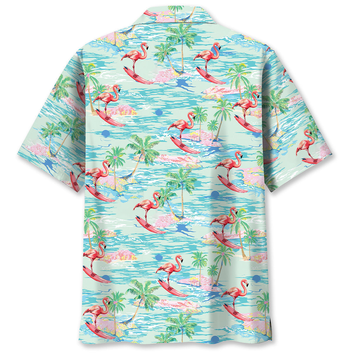 Retro Tropical Flamingo Beach Hawaiian Shirt For Summer Vacation And Beach Travel
