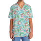 Retro Tropical Flamingo Beach Hawaiian Shirt Artwork Detail For Resort Trips And Outdoor Activities