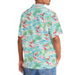 Retro Tropical Flamingo Beach Hawaiian Shirt Design View For Casual Summer Styling