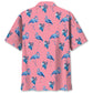 Blue Pink Tropical Flamingo Hawaiian Shirt For Vacation Days And Relaxed Coastal Outings