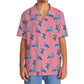 Blue Pink Tropical Flamingo Hawaiian Shirt Design Detail For Sunny Adventures And Casual Wear