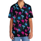 Retro Neon Tropical Flamingo Hawaiian Shirt For Vacation Days And Relaxed Coastal Outings