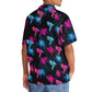 Retro Neon Tropical Flamingo Hawaiian Shirt Artwork View For Weekend Travel And Beach Style