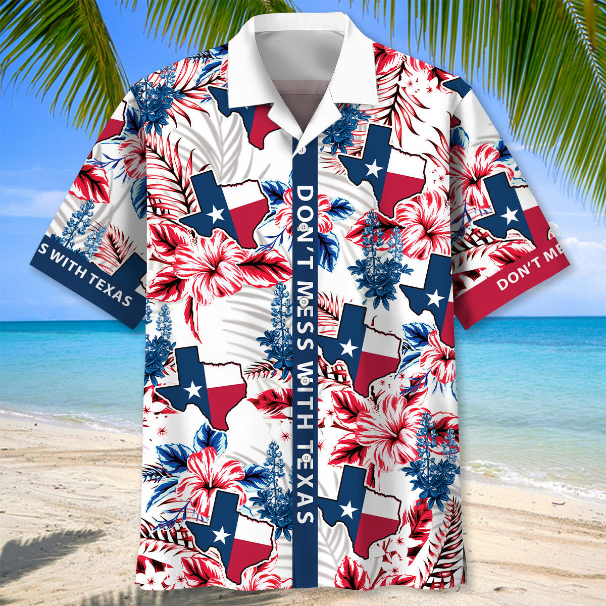 Western Texas Pride Hawaiian Shirt Pattern Detail For Vacation Travel And Daily Wear