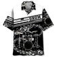 Black White Drum Hawaiian Shirt Artwork View For Coastal Escapes And Resort Style