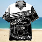 Black White Drum Hawaiian Shirt For Poolside Relaxation And Sunny Getaways