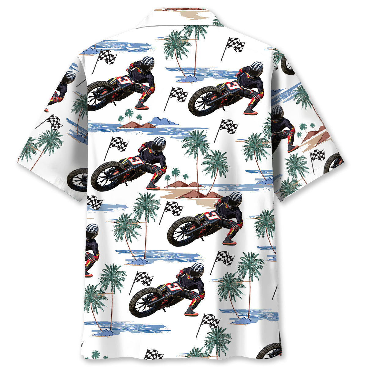 Tropical Bicycle Flat Track Racing Hawaiian Shirt For Coastal Adventures And Warm Weather Wear