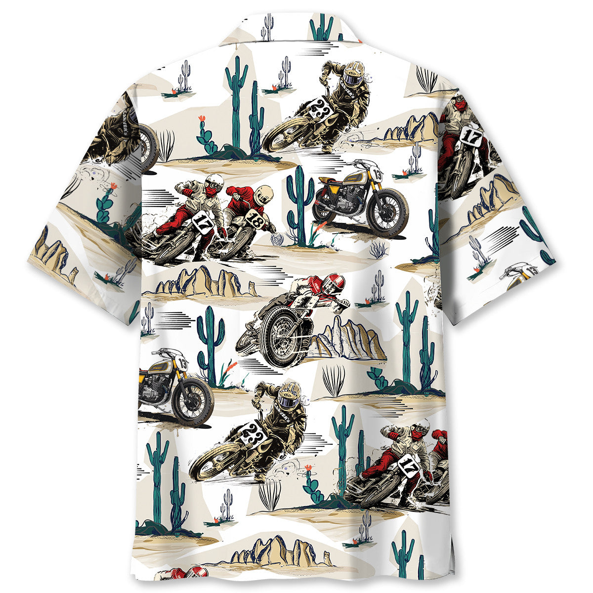 Bicycle Desert Flat Track Racing Hawaiian Shirt Pattern View For Lightweight Everyday Style
