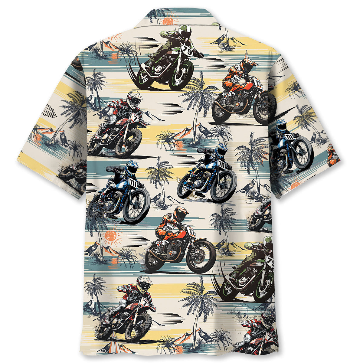 Bicycle Aloha Flat Track Racing Hawaiian Shirt For Vacation Days And Relaxed Coastal Outings