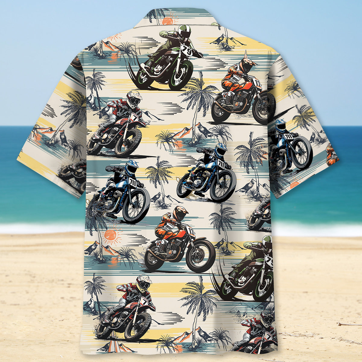 Bicycle Aloha Flat Track Racing Hawaiian Shirt Artwork View For Weekend Travel And Beach Style