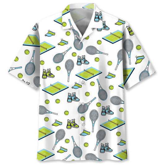 Funny Tennis Hawaiian Shirt Design Detail For Sunny Adventures And Casual Wear