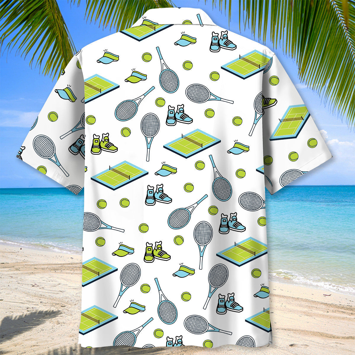 Funny Tennis Hawaiian Shirt Pattern View For Relaxed Warm Weather Outfits
