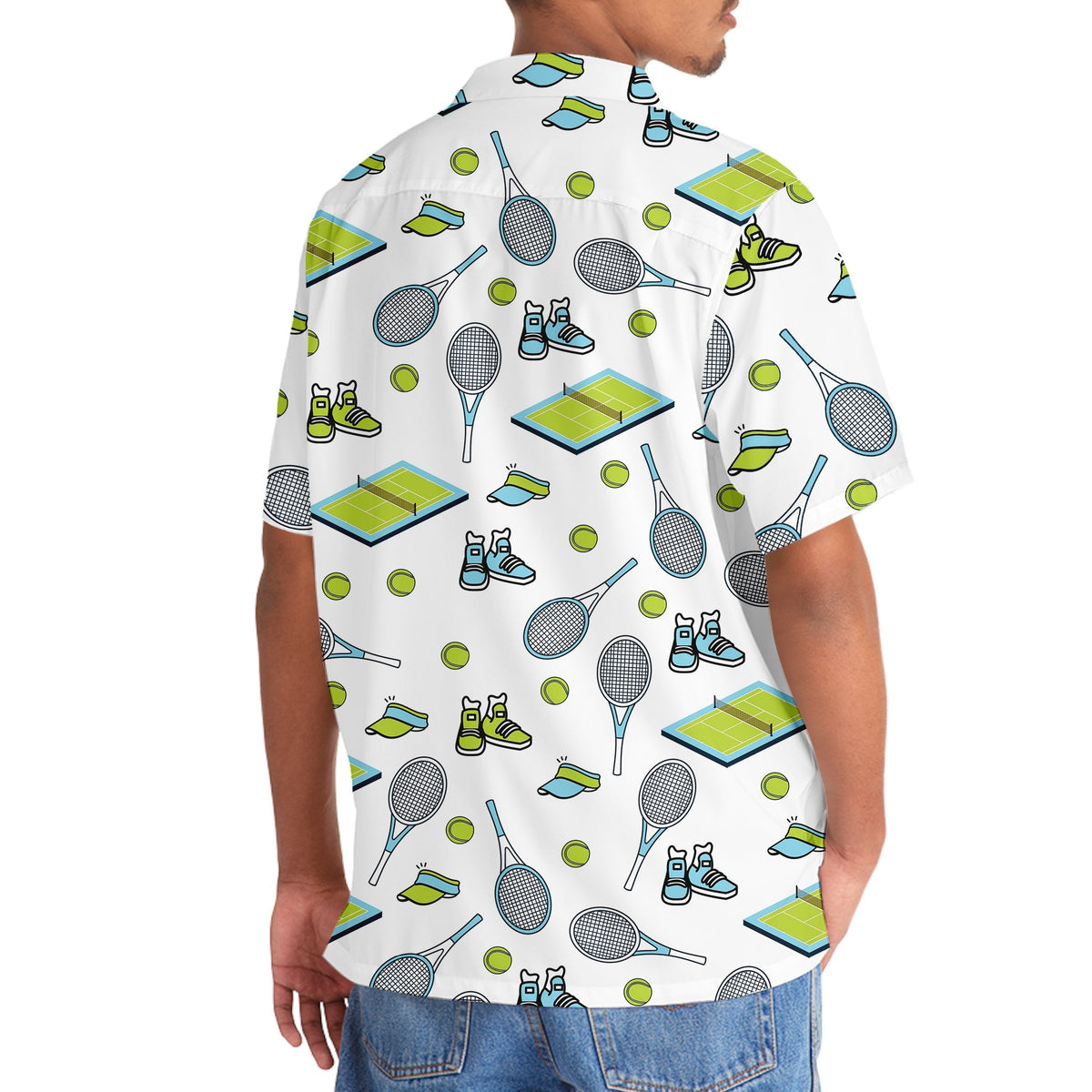 Funny Tennis Hawaiian Shirt Design View For Casual Summer Styling