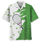 Green Tropical Tennis Hawaiian Shirt Pattern View For Relaxed Warm Weather Outfits