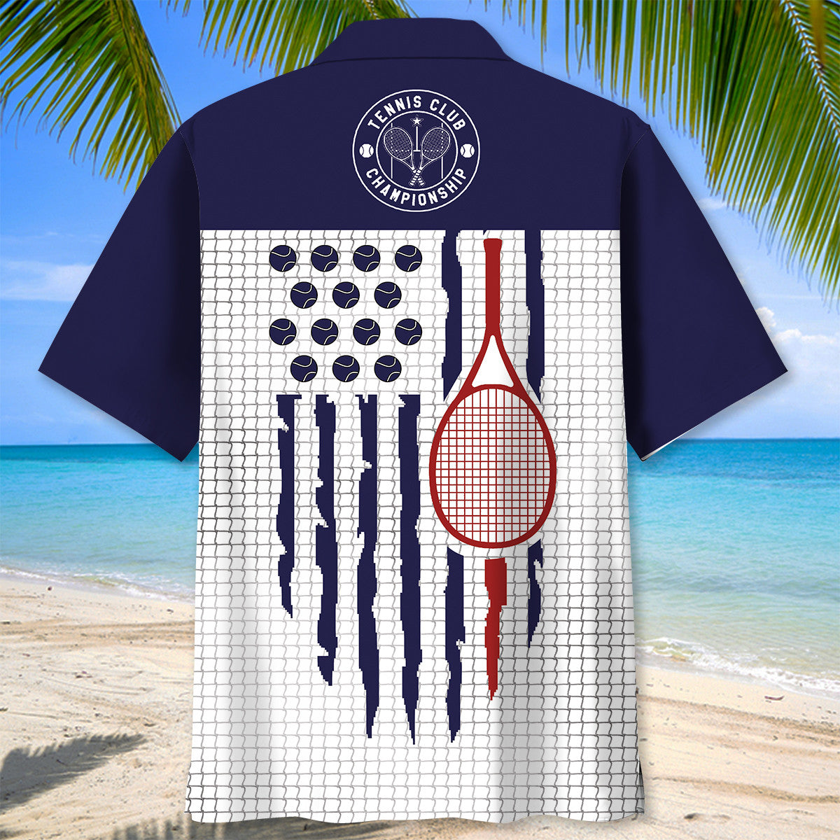 Tennis American Hawaiian Shirt Design View For Resort Travel And Thoughtful Gifting