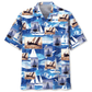 Sailboat Adventure Coastal Hawaiian Shirt Artwork View For Weekend Travel And Beach Style
