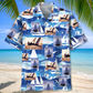 Sailboat Adventure Coastal Hawaiian Shirt Design Detail For Sunny Adventures And Casual Wear