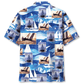 Sailboat Adventure Coastal Hawaiian Shirt For Resort Getaways And Comfortable Summer Activities