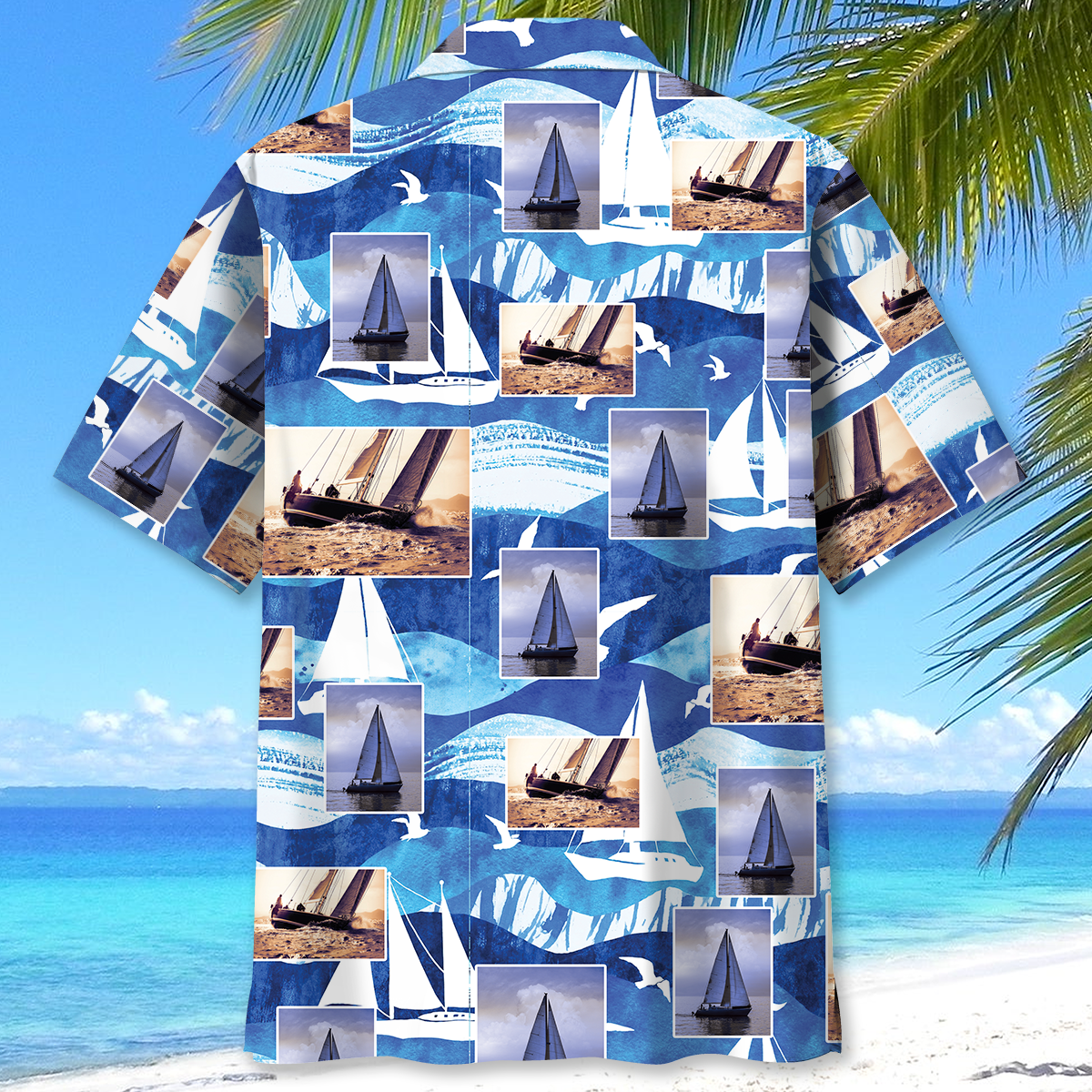 Sailboat Adventure Coastal Hawaiian Shirt For Summer Vacation And Beach Travel