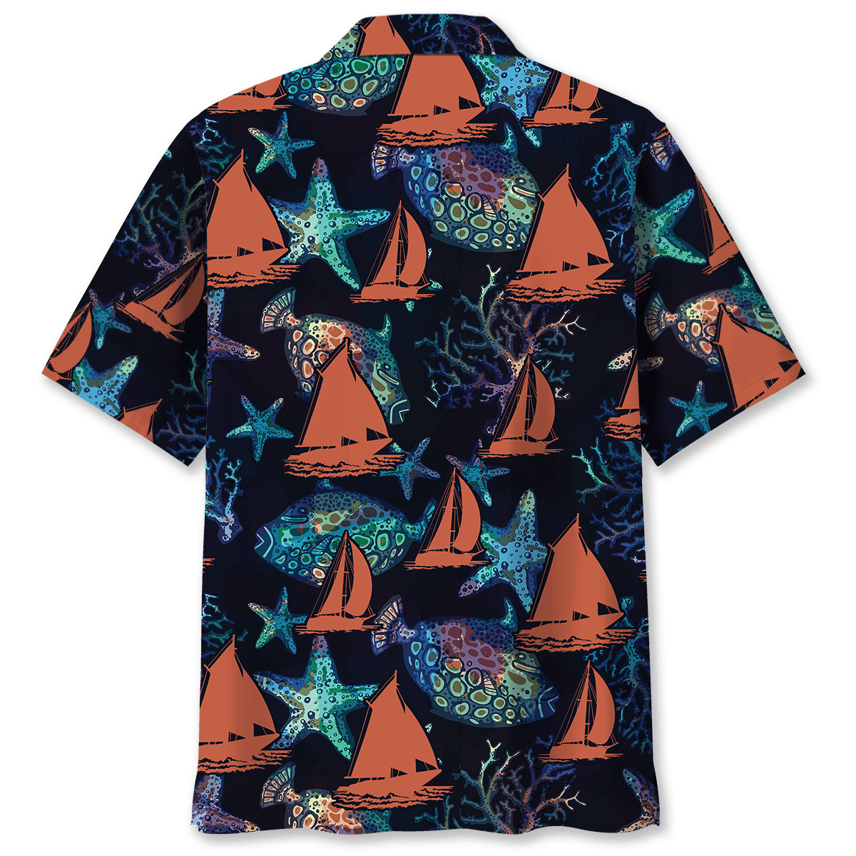 Sailboat Sea Creatures Hawaiian Shirt For Warm Weather Adventures And Everyday Comfort