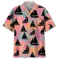 Tropical Sailboat Coral Hawaiian Shirt Pattern View For Relaxed Warm Weather Outfits