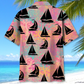 Tropical Sailboat Coral Hawaiian Shirt For Beach Parties And Weekend Getaways