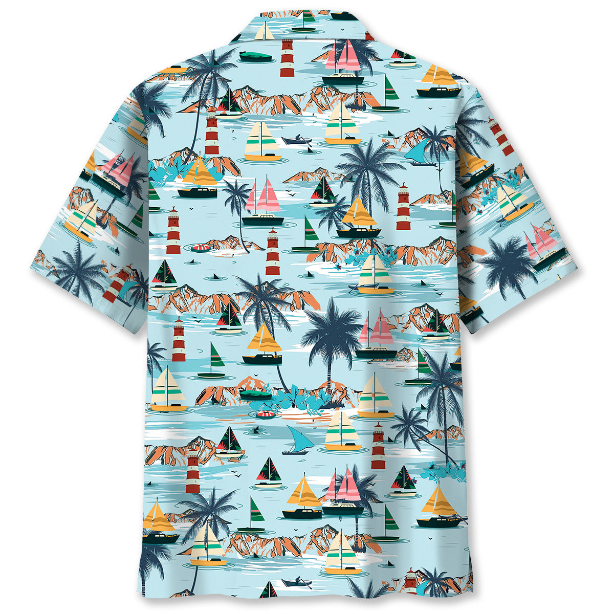 Tropical Sailboat Hawaiian Shirt For Resort Getaways And Comfortable Summer Activities