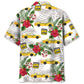 Tropical Yellow Car Taxi Street Hawaiian Shirt Design Detail For Sunny Adventures And Casual Wear