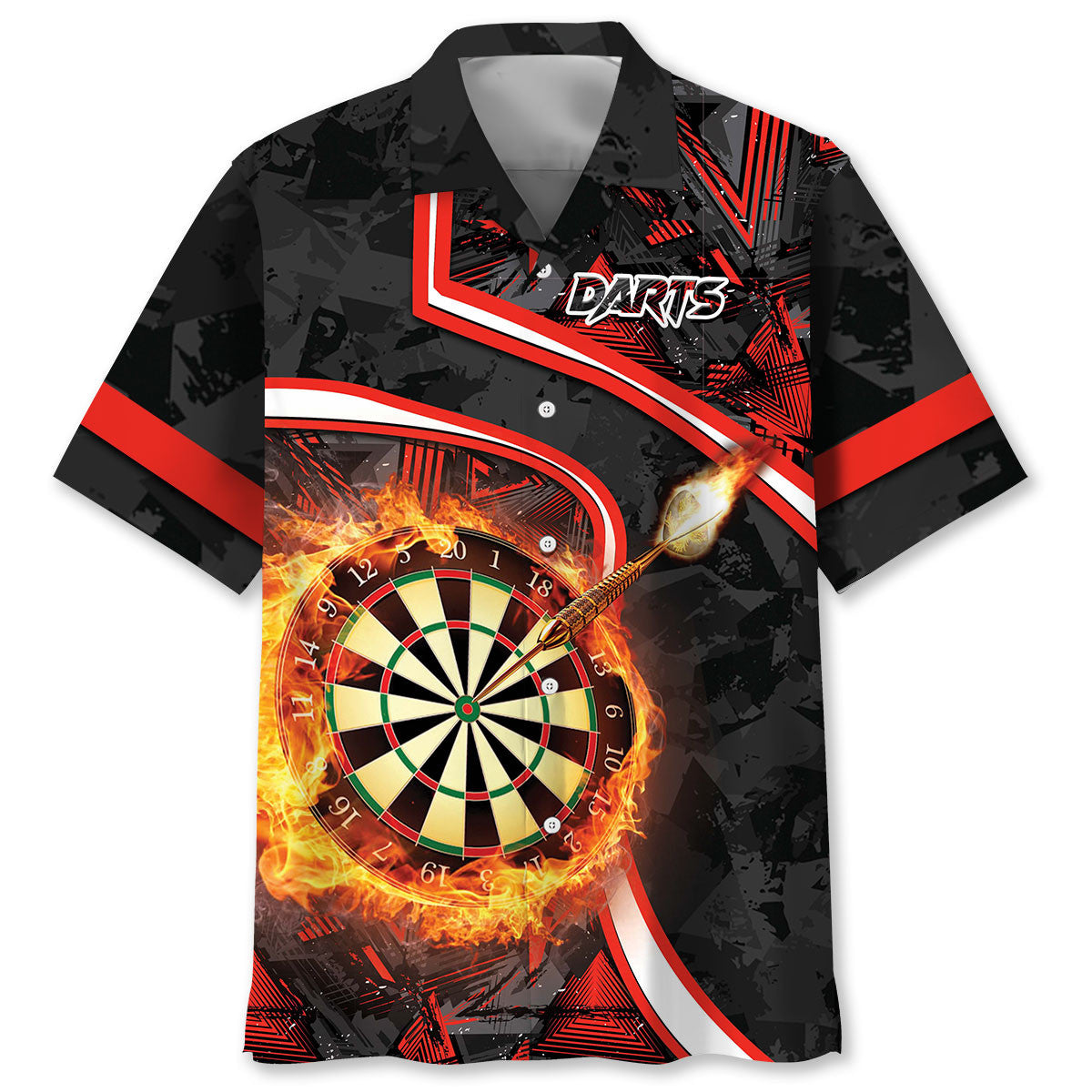 Dart Fire Flame Hawaiian Shirt Design Detail For Sunny Adventures And Casual Wear