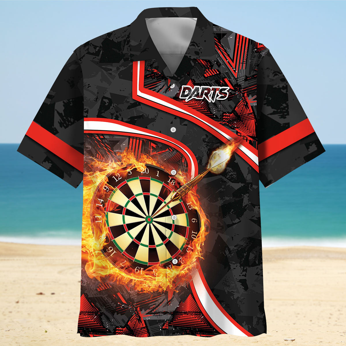 Dart Fire Flame Hawaiian Shirt Pattern View For Relaxed Warm Weather Outfits