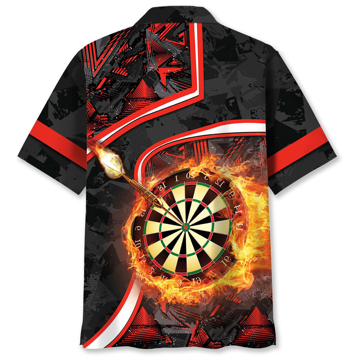 Dart Fire Flame Hawaiian Shirt Design View For Casual Summer Styling