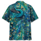 Tropical Peacock Teal Hawaiian Shirt Artwork Detail For Tropical Trips And Casual Outings