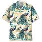 Tropical Peacock Vibrant Hawaiian Shirt Pattern Detail For Vacation Travel And Daily Wear