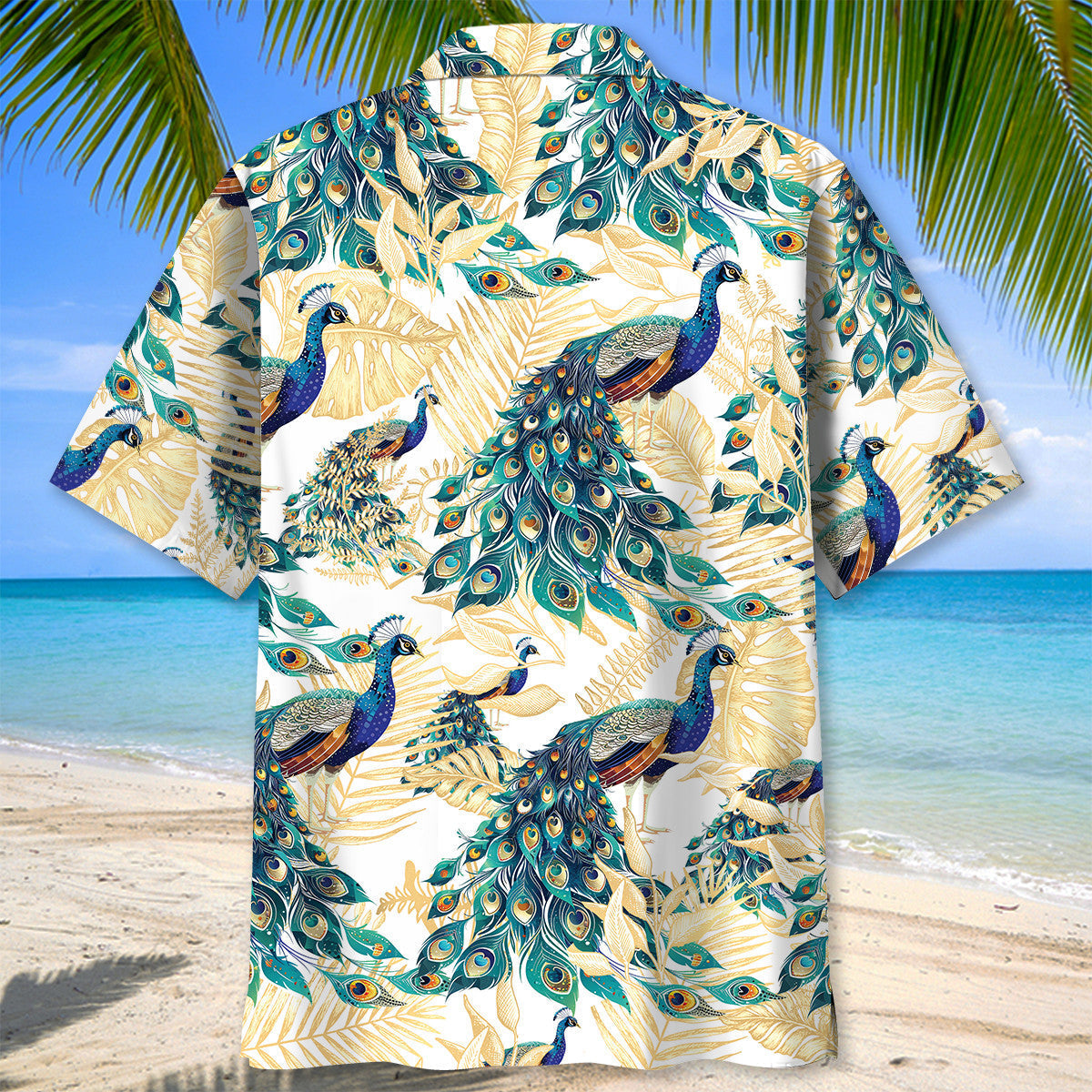 Tropical Peacock Vibrant Hawaiian Shirt For Summer Events And Casual Outdoor Wear
