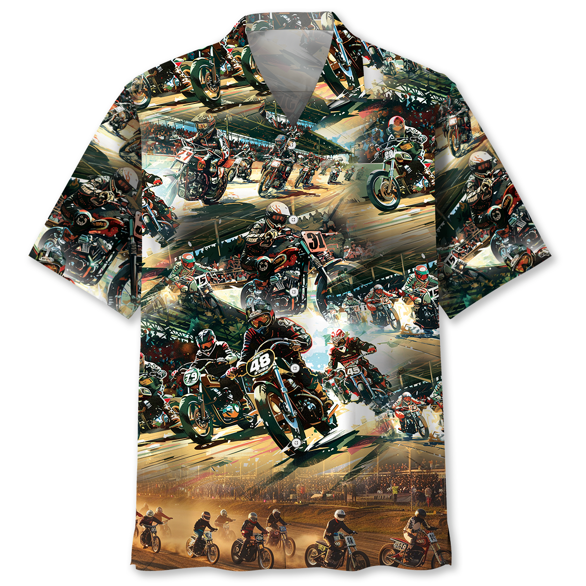 Bicycle Flat Racing Adventure Hawaiian Shirt For Summer Events And Casual Outdoor Wear