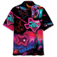 Neon Texas Pocket Hawaiian Shirt Artwork Detail For Tropical Trips And Casual Outings