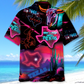 Neon Texas Hawaiian Shirt Pattern View For Lightweight Everyday Style